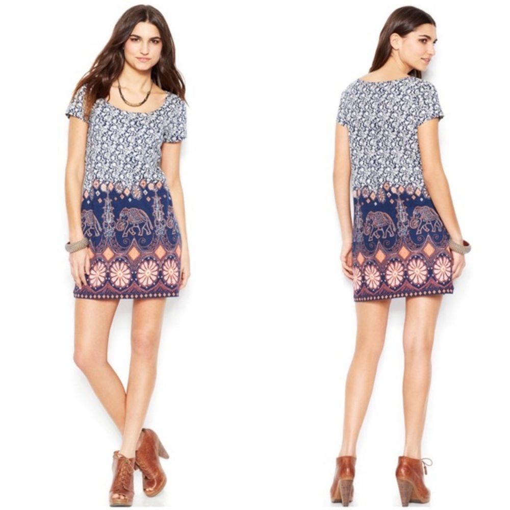 Lucky Brand Boho Elephant T-shirt Dress